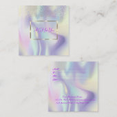 Carte De Réduction Holographique Moderne Professionnel, Cadre, Confet (Devant / Derrière)