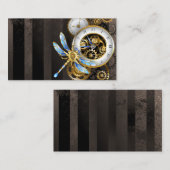 Carte De Réduction Horloge à vapeur avec libellule mécanique (Devant / Derrière)