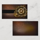 Carte De Réduction Horloge Steampunk avec des engrenages anciens (Devant / Derrière)