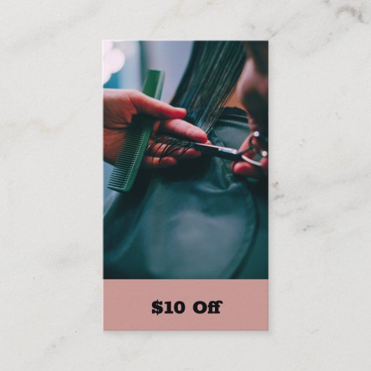 Carte De Réduction Image de coiffeur tendance $10 Off (Devant)