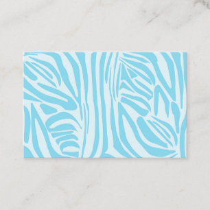 Carte De Réduction Impression Zèbre Bleu Blanc Gras