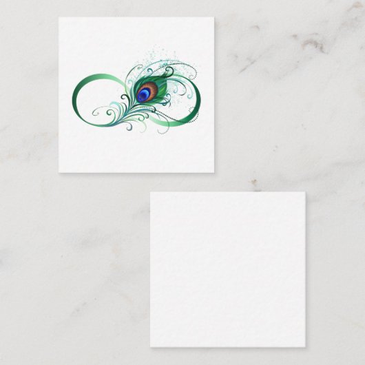 Carte De Réduction Infinity Symbol with Peacock Feather (Devant / Derrière)