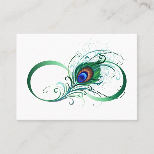 Carte De Réduction Infinity Symbol with Peacock Feather (Devant)