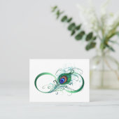 Carte De Réduction Infinity Symbol with Peacock Feather (Debout devant)