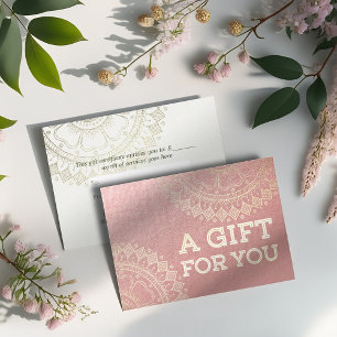 Carte De Réduction Instructeur de méditation Yoga Pink Gold Foil Mand
