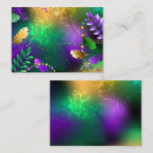 Carte De Réduction Iridescente mardi gras arrière - plan avec perles (Devant / Derrière)