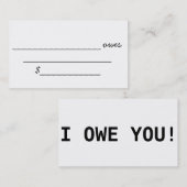 Carte De Réduction Je vous dois ! (Devant / Derrière)