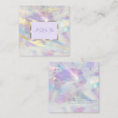 Carte De Réduction Joli Holographe, Opale, Cadre, Confetti (Devant / Derrière)