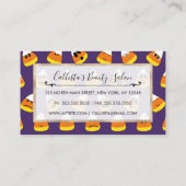 Carte De Réduction Joli orange violet Halloween Emoji Candy Corn (Dos)