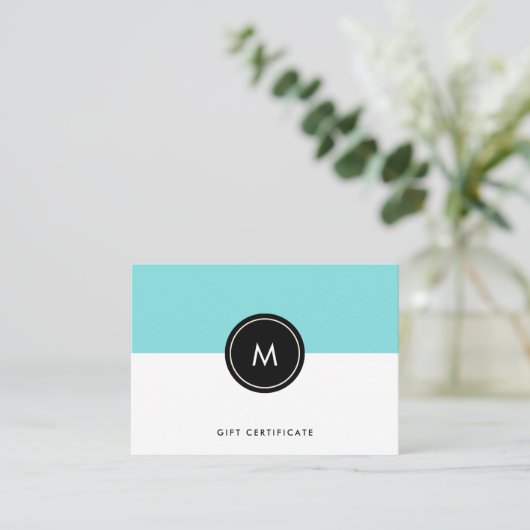 Carte De Réduction La turquoise chic et noircissent le (Debout devant)