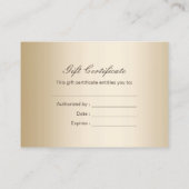 Carte De Réduction L'argent moderne barre les certificat-primes (Dos)