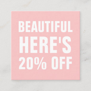 Carte De Réduction Le minimaliste rose pastel est à la mode, simple