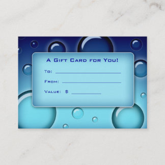 Carte De Réduction Le spa de chèque-cadeau de salon bouillonne bleu