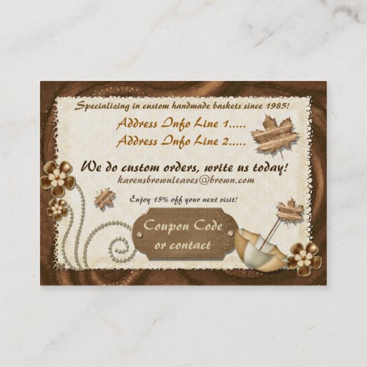 Carte De Réduction Les Feuilles sont Brown (Dos)