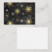 Carte De Réduction Les flocons dorés de Noël sur l'Arrière - plan noi (Devant / Derrière)