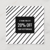 Carte De Réduction Lignes artisanales minimes chic noir & blanc socia (Devant)