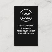 Carte De Réduction Logo d'entreprise Black White Merci (Dos)