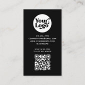 Carte De Réduction Logo d'entreprise de Merci noir Code QR Retail (Dos)