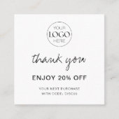 Carte De Réduction Logo d'entreprise Moderne Merci chic (Devant)