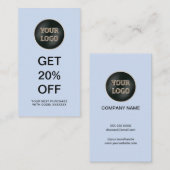 Carte De Réduction Logo d'entreprise moderne | Promotion commerciale (Devant / Derrière)