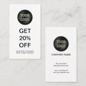 Carte De Réduction Logo d'entreprise moderne | Promotion commerciale (Devant / Derrière)