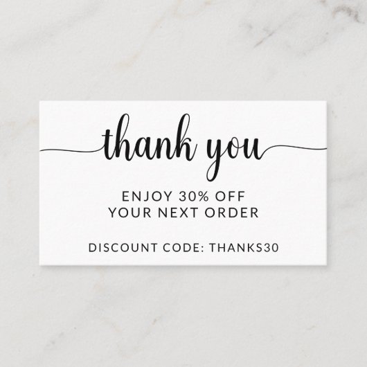 Carte De Réduction Logo d'entreprise Promotion de Merci de script mod (Devant)