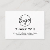 Carte De Réduction Logo personnalisé QR Code simple noir et blanc mod (Devant)