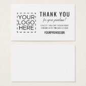 Carte de réduction Logo Simple Promo Code Coupon (Devant & derrière)