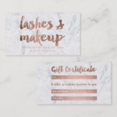 Carte De Réduction L'or rose de certificat-prime fouette le marbre de (Devant / Derrière)