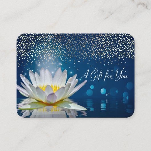 Carte De Réduction Lotus blanc, Confetti, Spa, Massage (Devant)