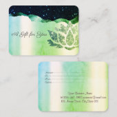 Carte De Réduction Lotus Parties scintillant Chic, Confetti, Vert (Devant / Derrière)