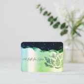 Carte De Réduction Lotus Parties scintillant Chic, Confetti, Vert (Debout devant)