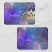 Carte De Réduction Lotus Parties scintillant or, Confetti, Aquarelle (Devant / Derrière)