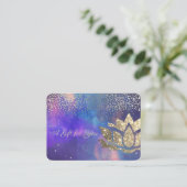 Carte De Réduction Lotus Parties scintillant or, Confetti, Aquarelle (Debout devant)