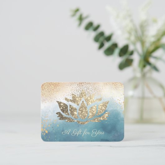 Carte De Réduction Lotus Parties scintillant Or, Confetti, Paint Spla (Debout devant)