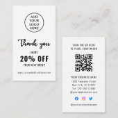 Carte De Réduction Loyauté du logo commercial vertical Code QR noir b (Devant / Derrière)