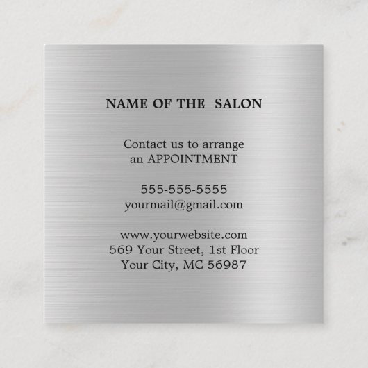 Carte De Réduction Luxury Silver Glitter Salon Supplies (Dos)