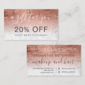 Carte De Réduction Marbre doré rose moderne à l'ombre professionnel (Devant / Derrière)