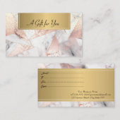 Carte De Réduction Marbre géométrique Rose or tendance (Devant / Derrière)