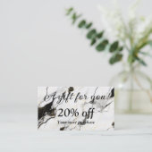 Carte De Réduction Marbre noir et blanc (Debout devant)