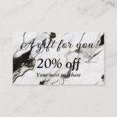 Carte De Réduction Marbre noir et blanc (Devant)