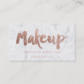 Carte De Réduction Marbre rose de blanc de typographie d'or de (Devant)