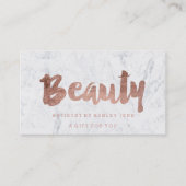 Carte De Réduction Marbre rose de manuscrit de beauté d'or de (Devant)