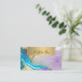 Carte De Réduction Marbre Violet Bleu Professionnel Or Confetti (Debout devant)