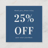 Carte De Réduction Marine Blue Modern Bold Typographie Petite entrepr (Devant)