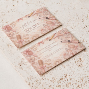 Carte De Réduction Marque de coiffeur florale romantique