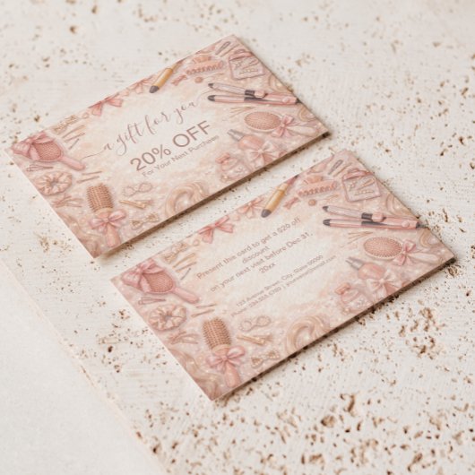 Carte De Réduction Marque de coiffeur florale romantique
