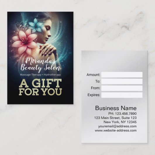 Carte De Réduction Massage Thérapie Guérison Mains Énergie Spa Bien-ê (Devant / Derrière)