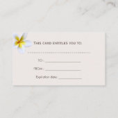 Carte De Réduction Massage Thérapie Tropical Flower Salon Cadeau (Dos)