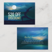 Carte De Réduction Méditation Yoga clair de lune Crescent lune Saluta (Devant / Derrière)